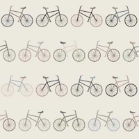Scandinavian neutral earthy tone bikes wallpaper