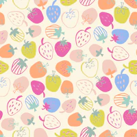 Bright colourful Strawberries on off white tapet