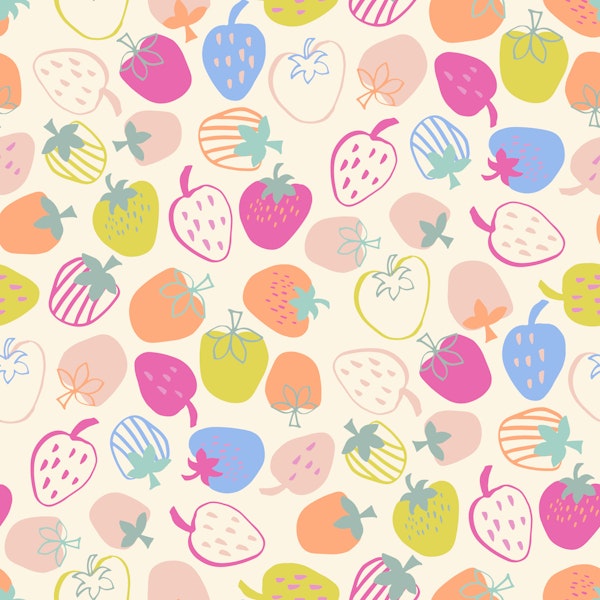 Bright colourful Strawberries on off white