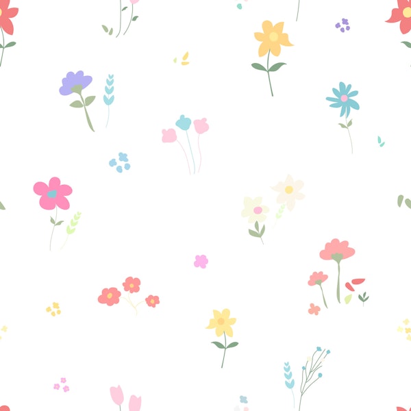 Cute Pastel Flower Garden