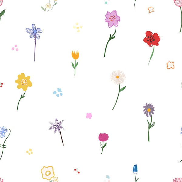 Minimal Doodle Flowers Scatter