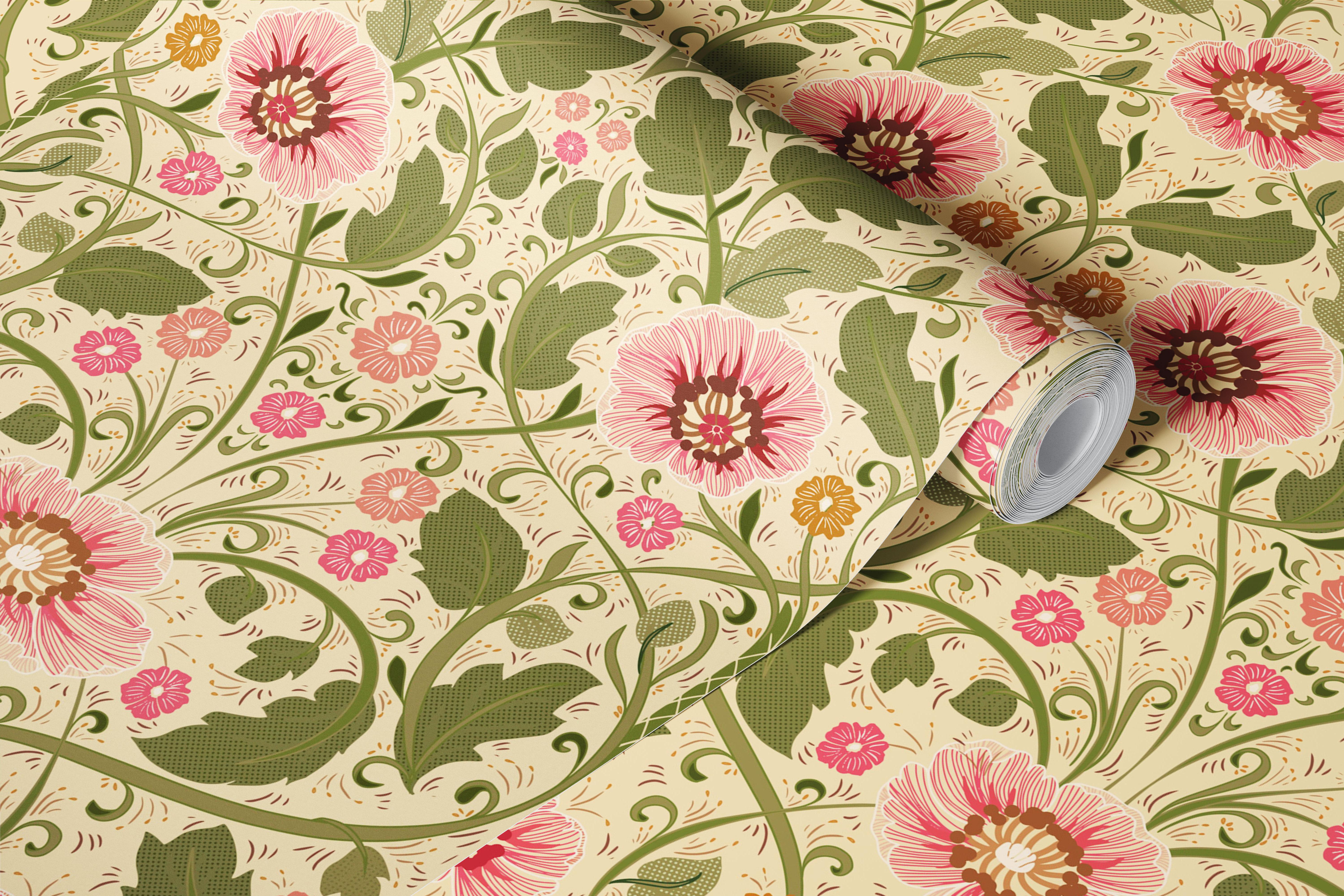 Summer Nostalgia Art Nouveau wallpaper design
