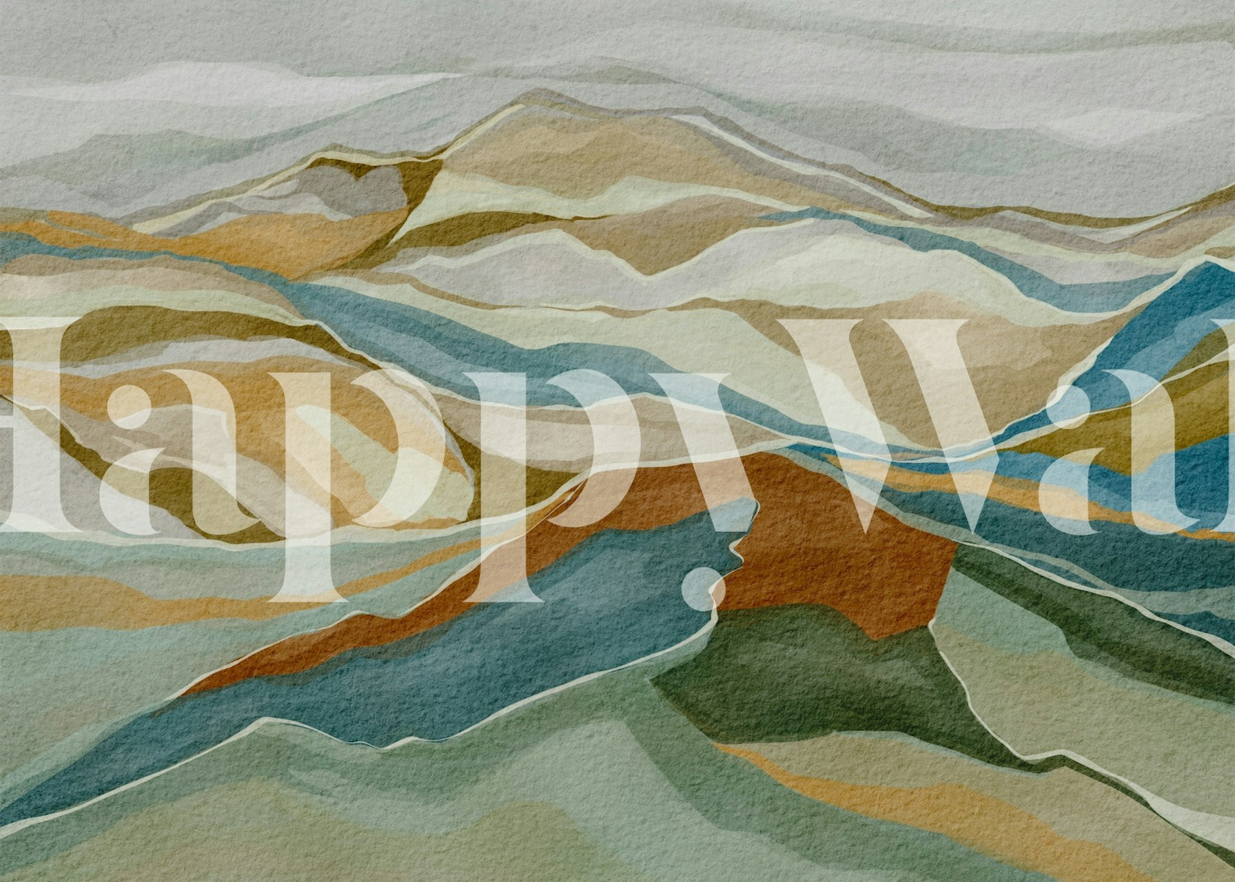 Tapeta Earth Tone Mountain Ridges v místnosti