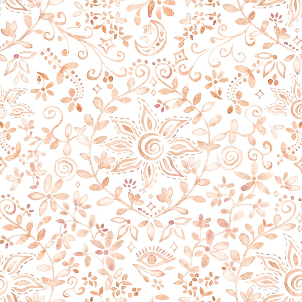 Boho Medallion light terracotta on white