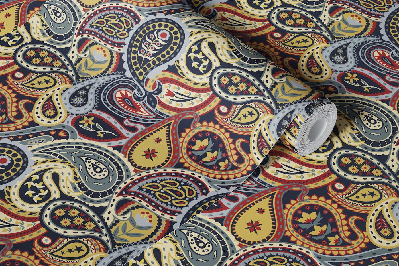 Boho Paisley Floral wallpaper roll