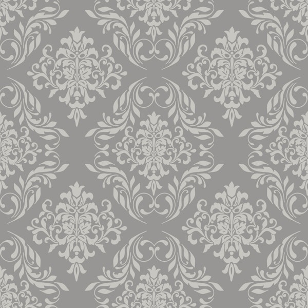 Elegant Vintage Damask Gray