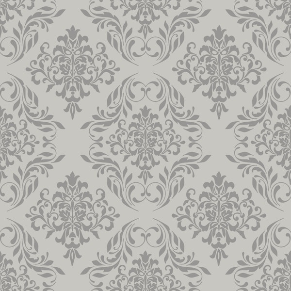 Neutral Gray Floral Damask