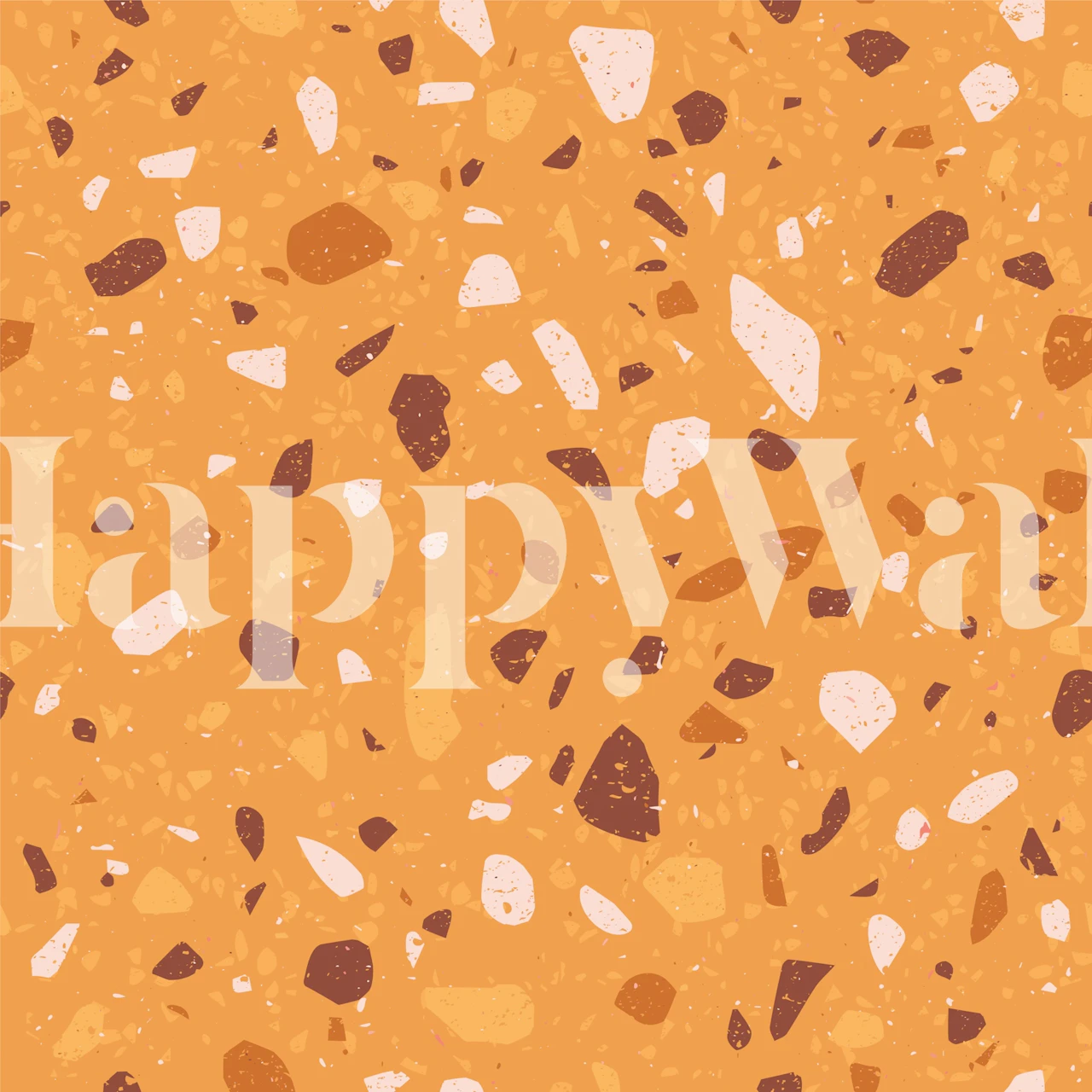 Retro Mustard Terrazzo tapet i et rum