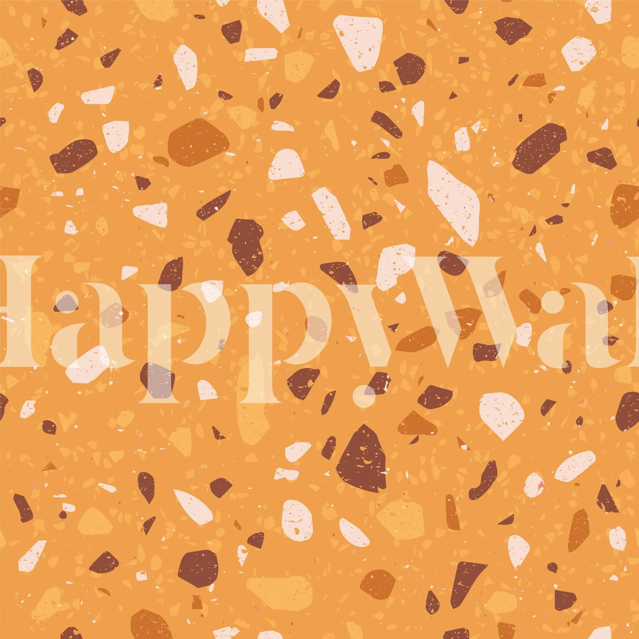 Retro Mustard Terrazzo wallpaper in a room