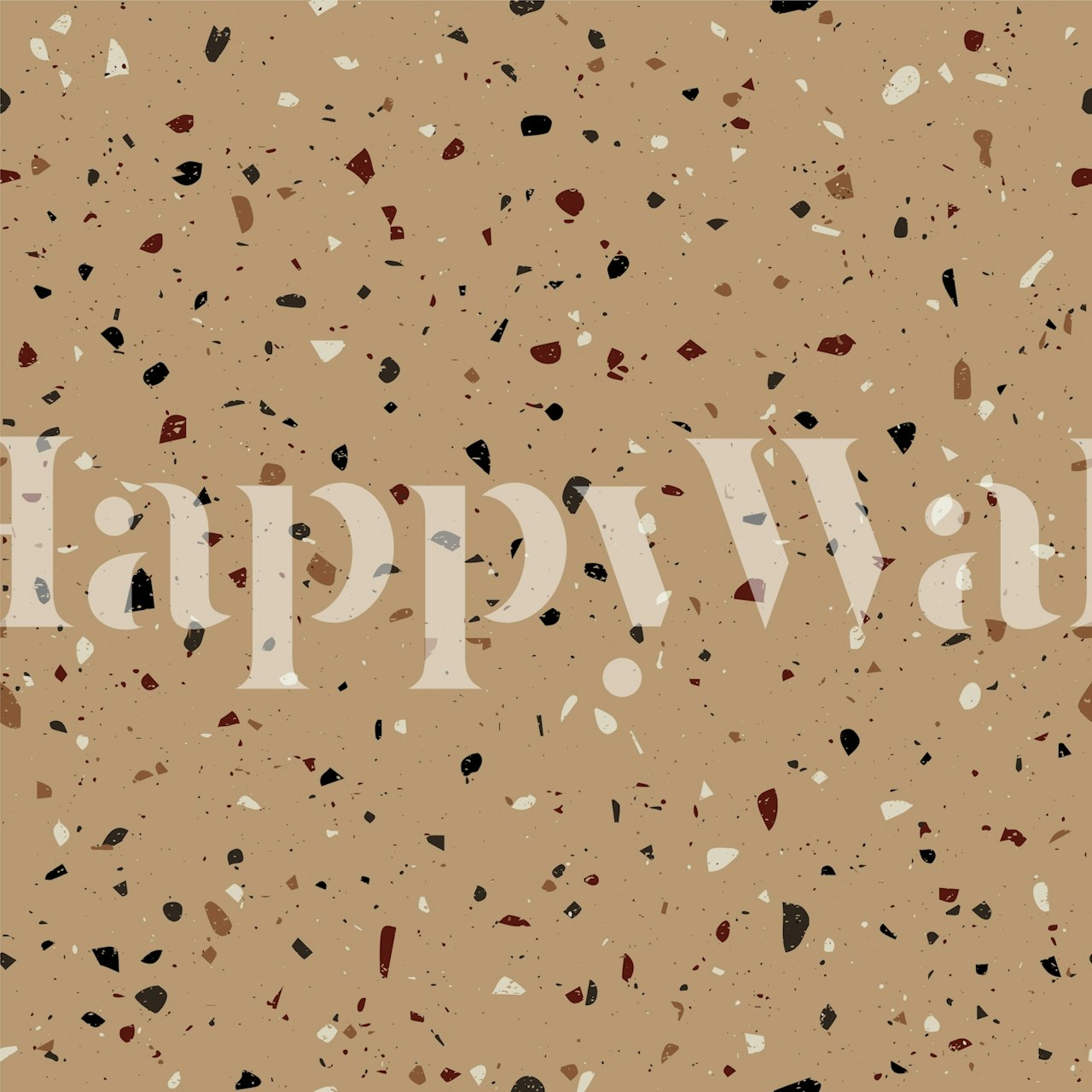 Earth Tone Terrazzo Texture wallpaper in a room