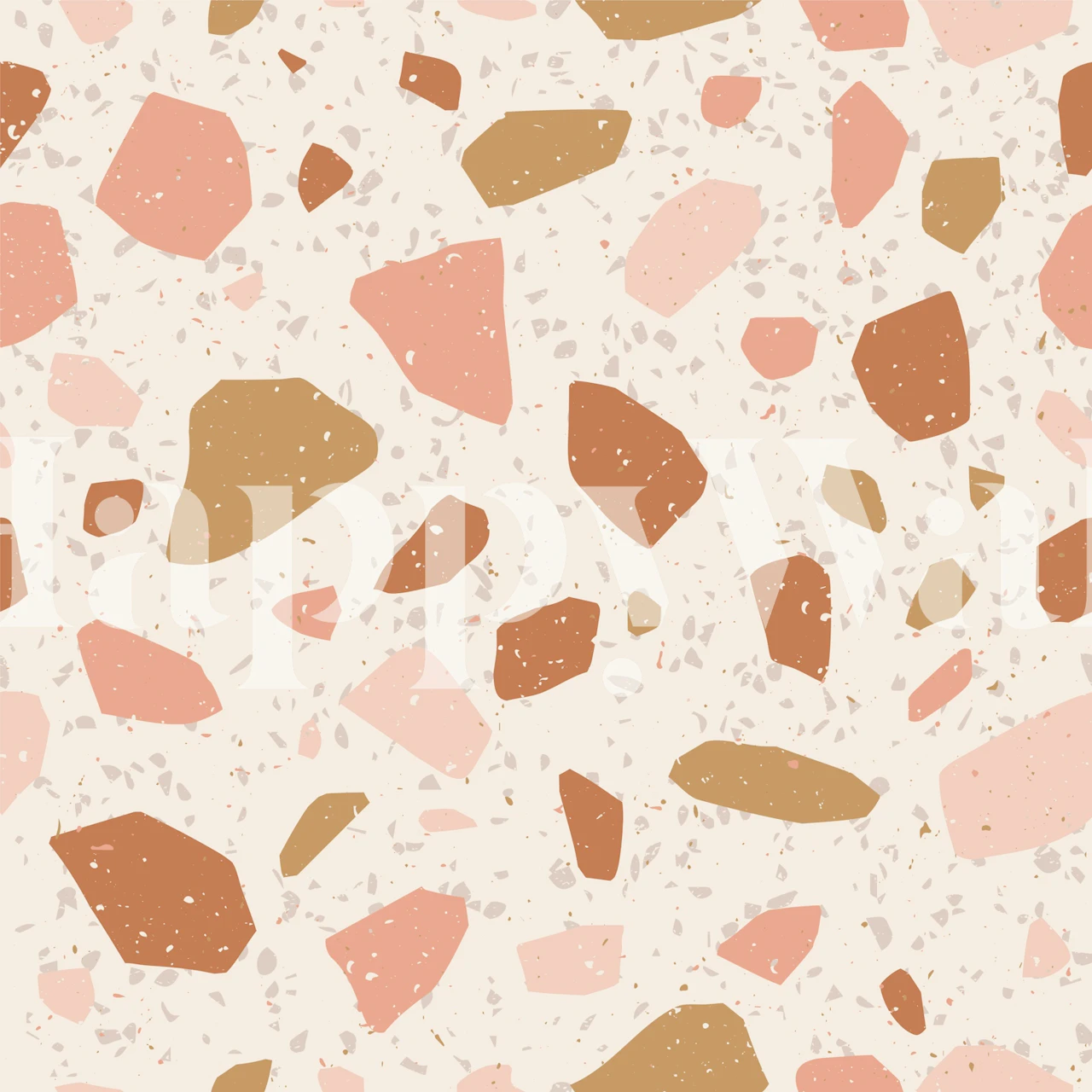 Modern Terrazzo Blush Taupe wallpaper in a room