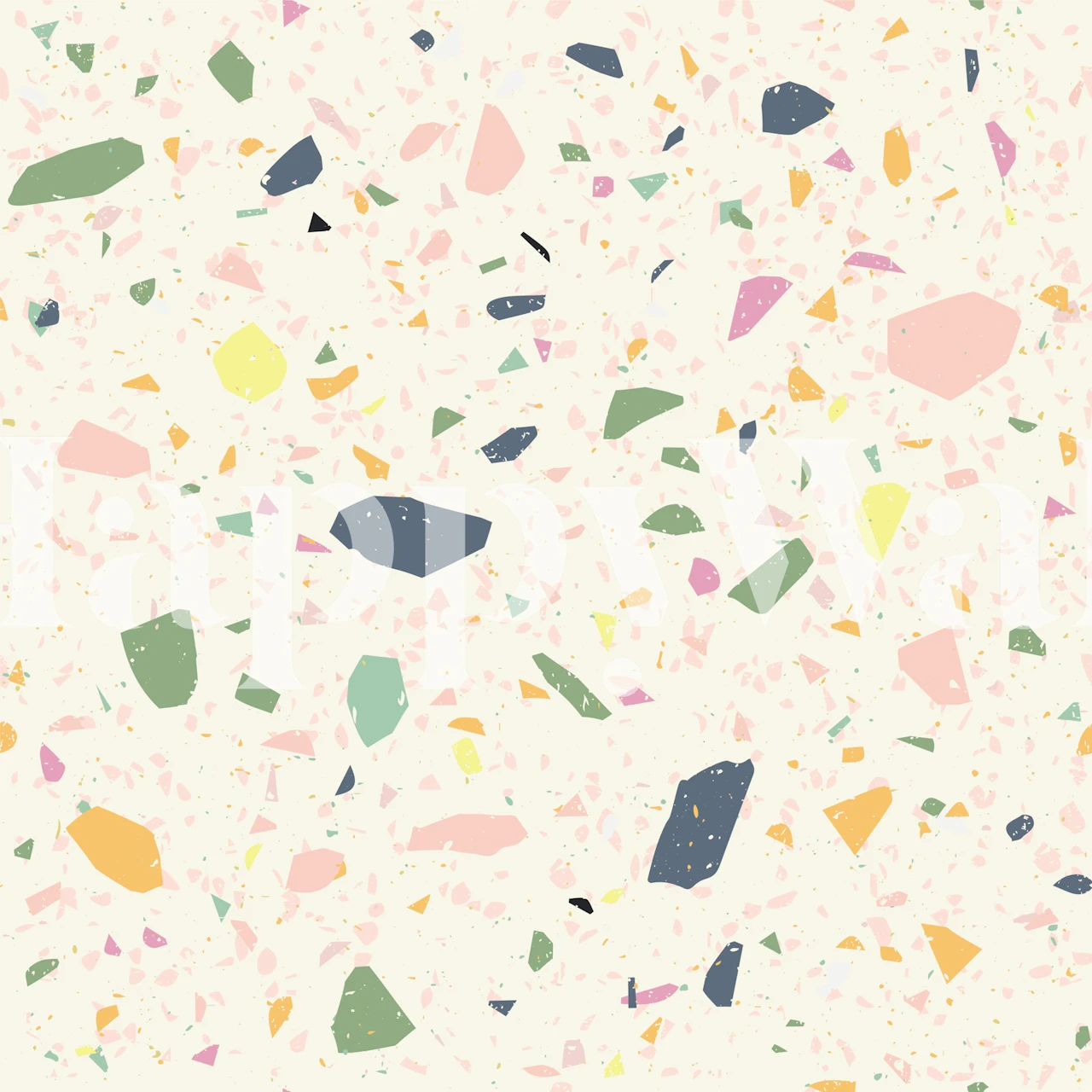 Playful terrazzo speckles wallpaper in a room