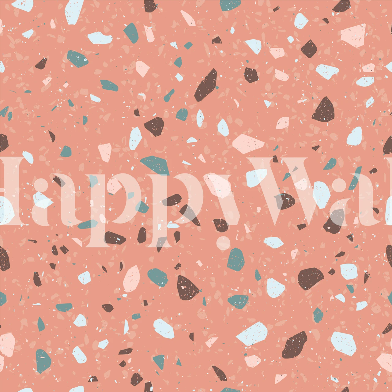 Modern Terrazzo Peach Tones wallpaper in a room