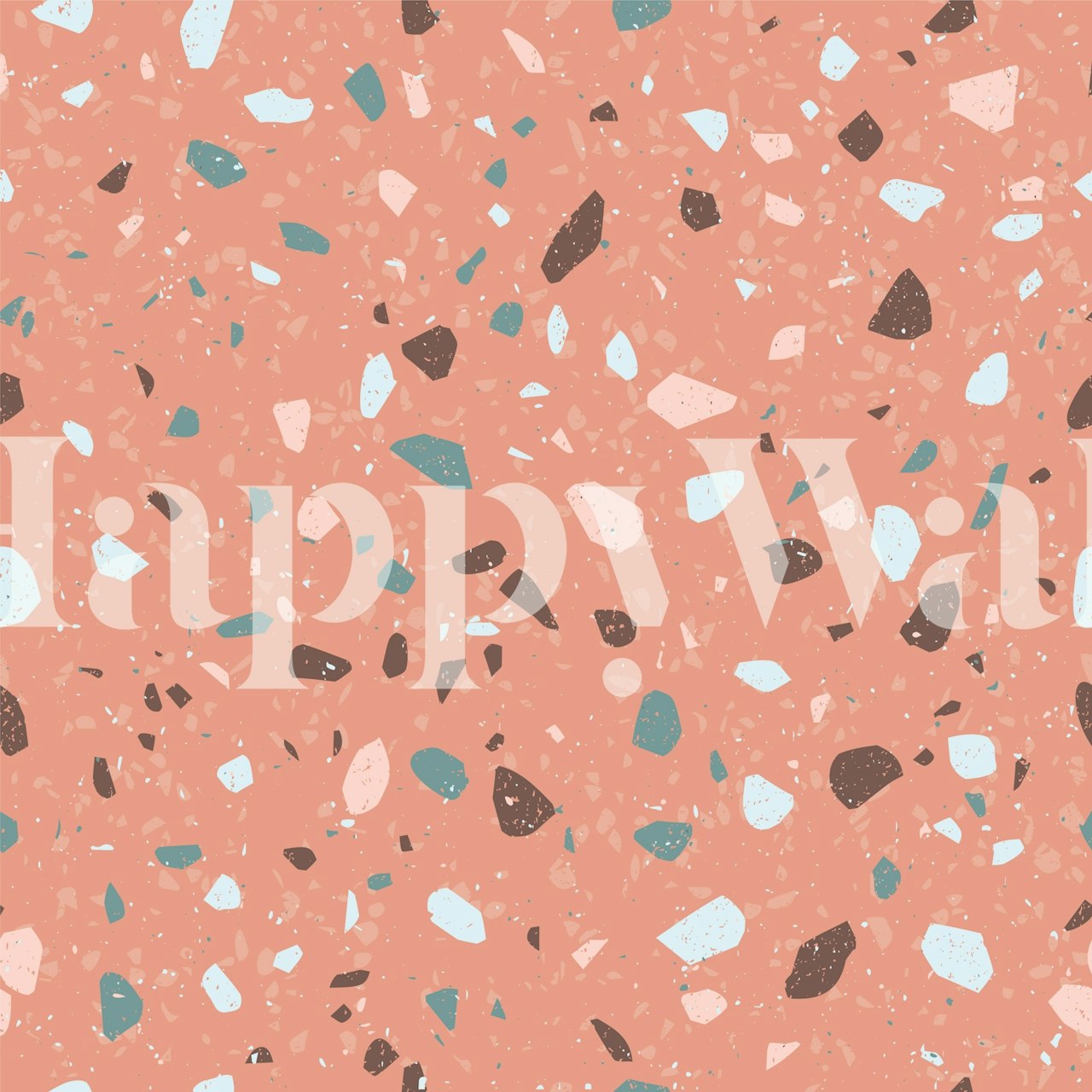 Modern Terrazzo Peach Tones wallpaper in a room