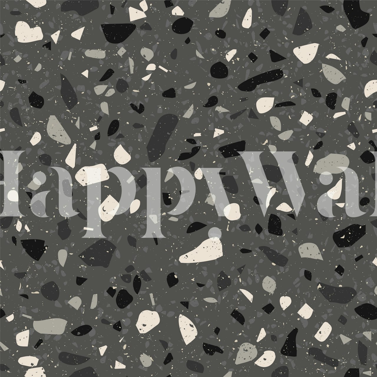 Modern Terrazzo Concrete Gray wallpaper in a room