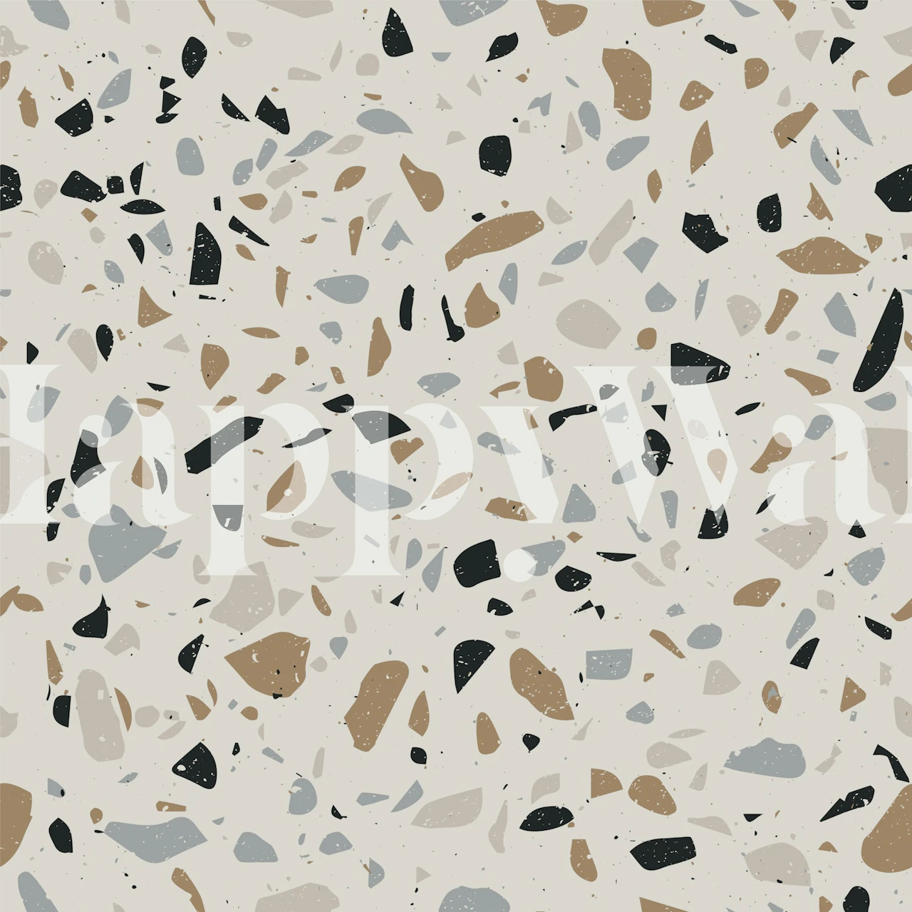 Terrazzo Beige Gray Tapete in einem Raumsetting