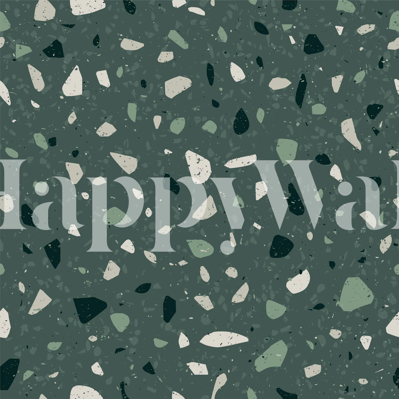 Dark green terrazzo stone wallpaper in a room