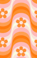 Retro Flower Waves papiers peint