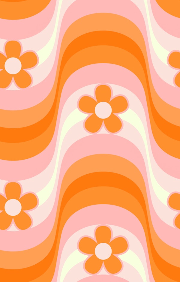 Retro Flower Waves
