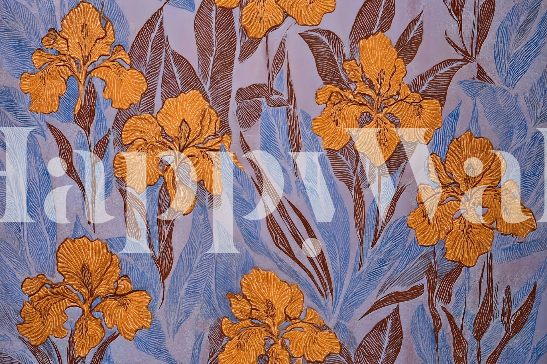 Carta da parati Golden Iris Decorative Pattern in una stanza