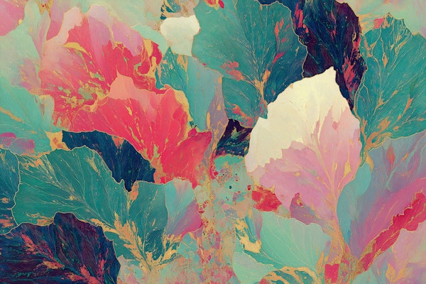 Abstract Pastel Floral Composition