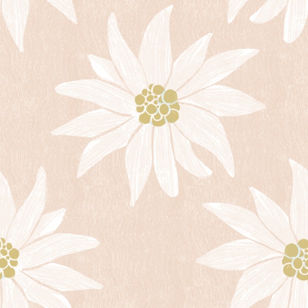 Edelweiss Floral Pattern on beige bg