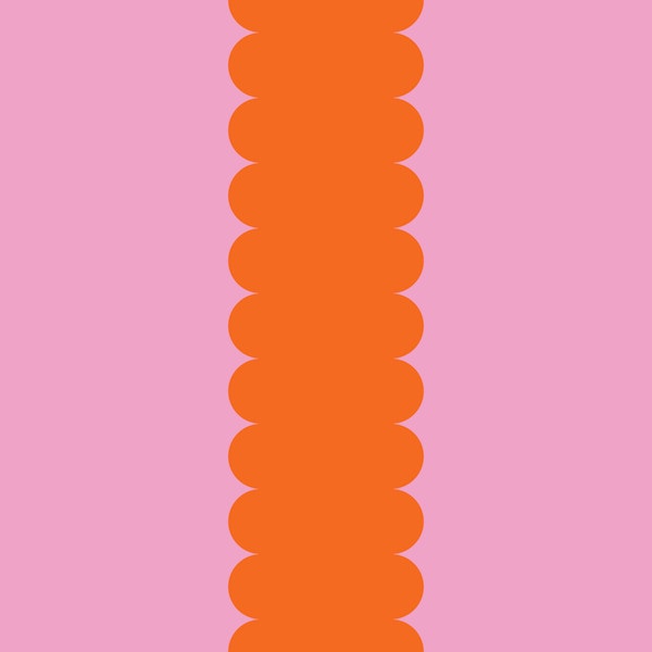 Bold scallop stripe pink and red retro