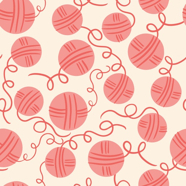 Playful Pink Knitting Yarn Tangles