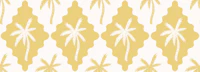 Scalloped diamonds with palms - sunny yellow tapetit