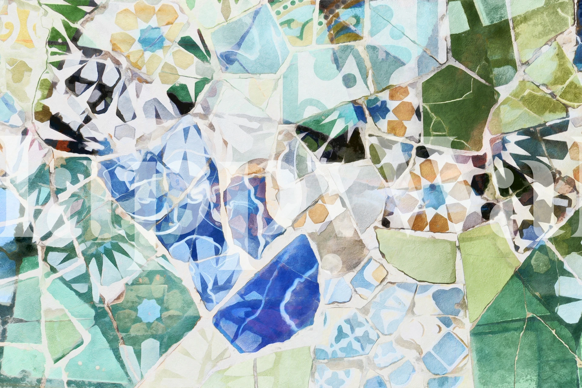 Mosaic of Barcelona 07 tapeta w pokoju