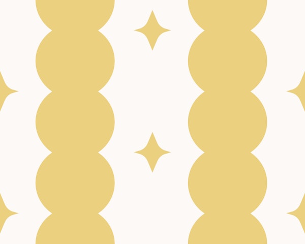 Playful bubble stripes with diamonds - yellow