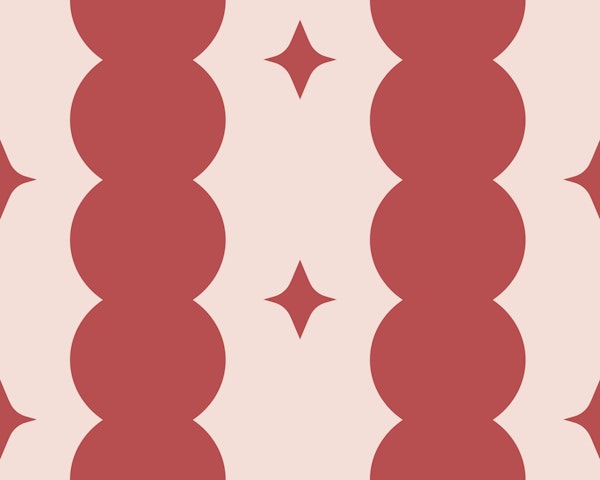 Retro Red Scallop Stripes with diamonds