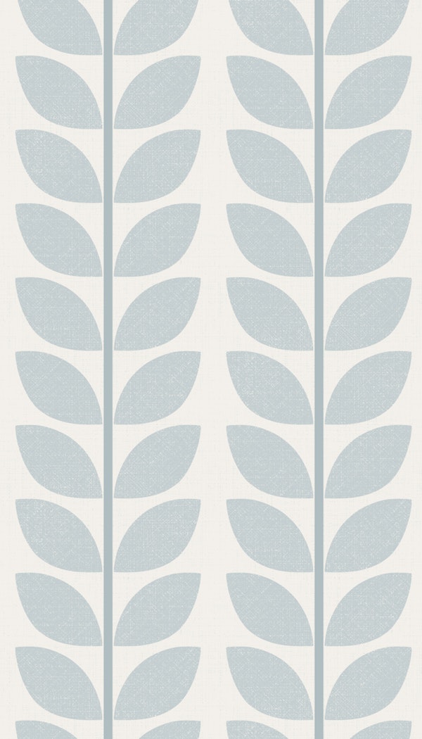 mid century leaf stripes - ice blue