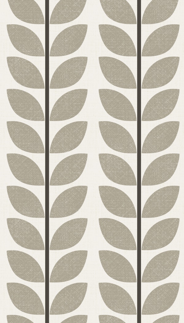 mid century leaf stripes - taupe grey