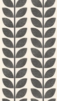 mid century leaf stripes - black wallpaper