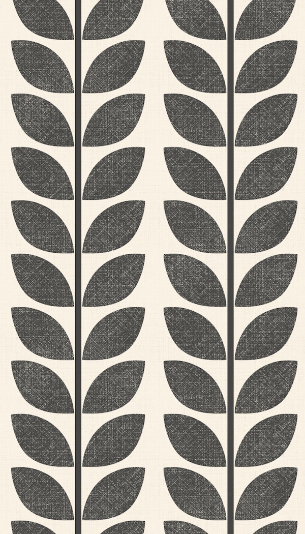 mid century leaf stripes - black