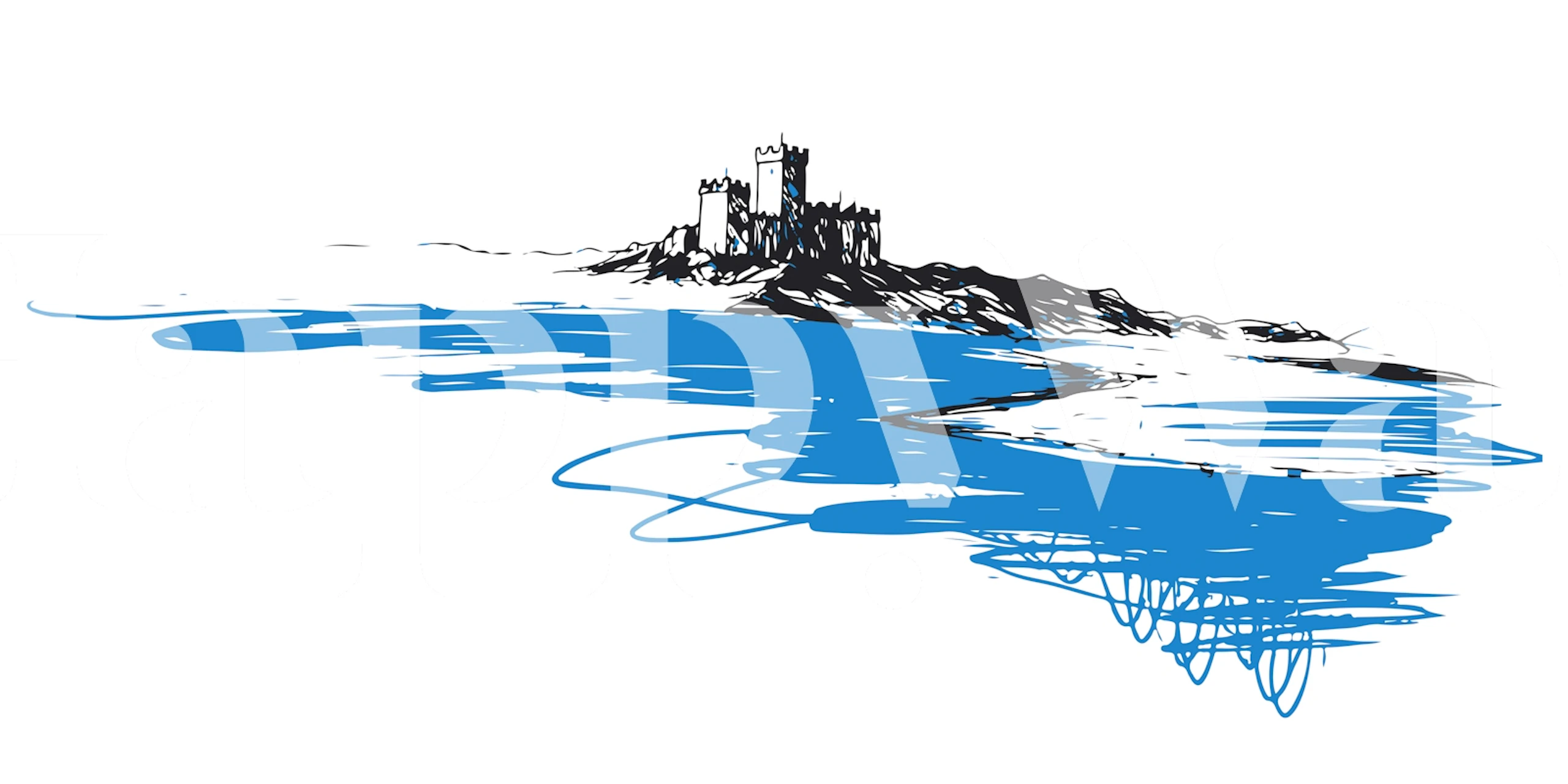 Blue Sea Castle tapet i en rumindretning