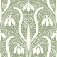 snowdrops art nouveau pattern sage green