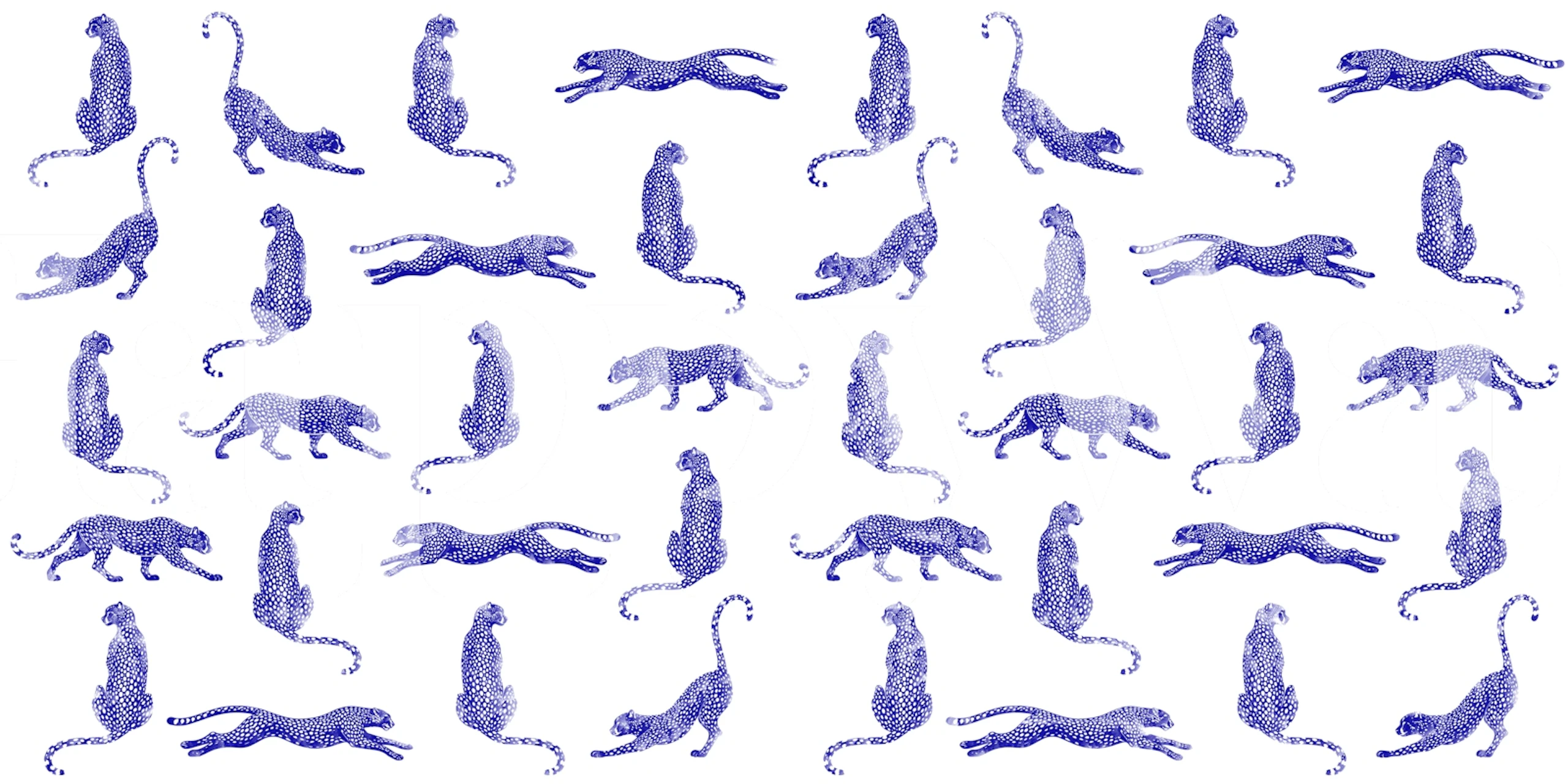 Tapeta Cheetah Blue w stylowym pokoju