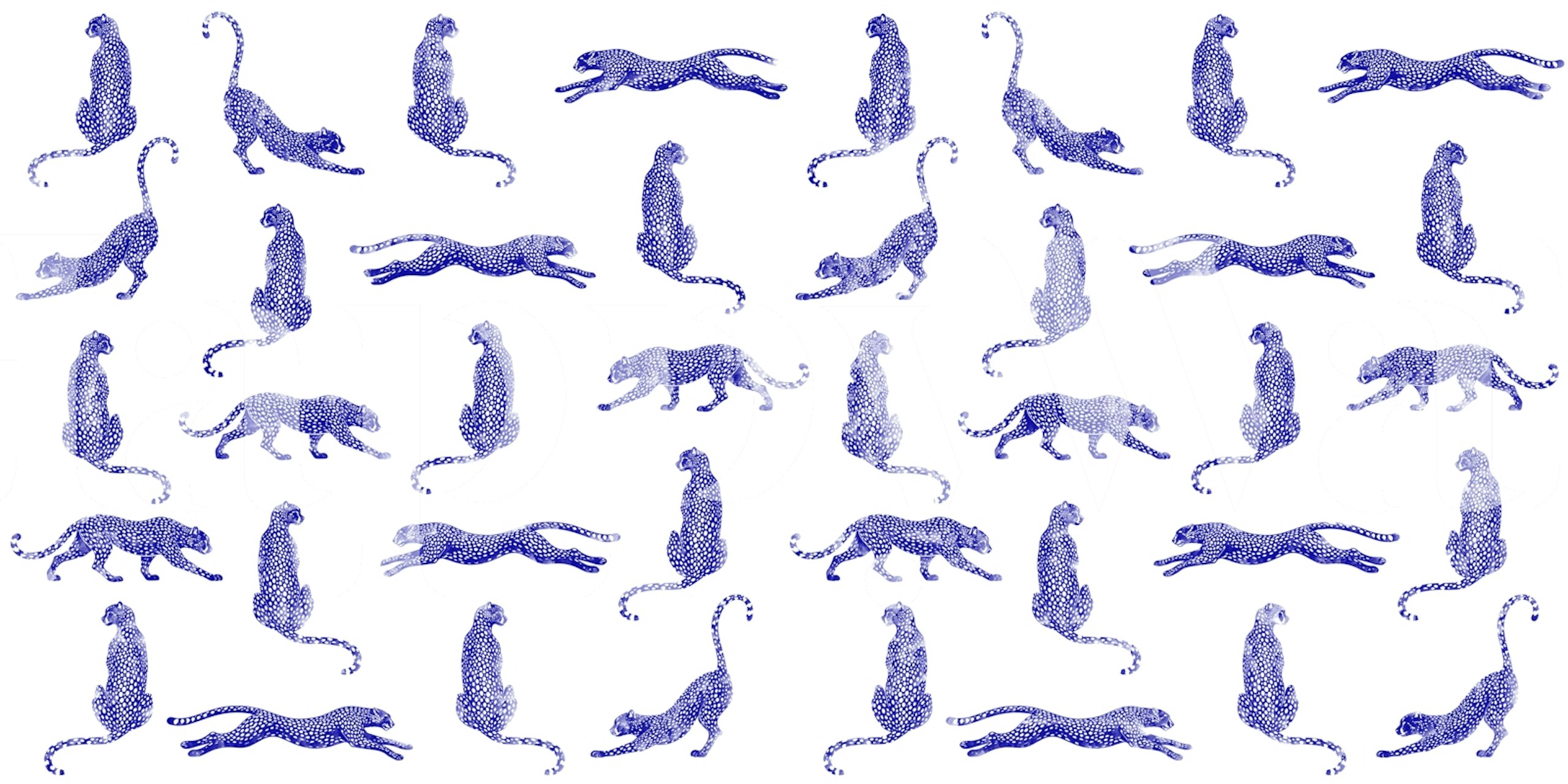 Carta da parati Cheetah Blue in una stanza elegante