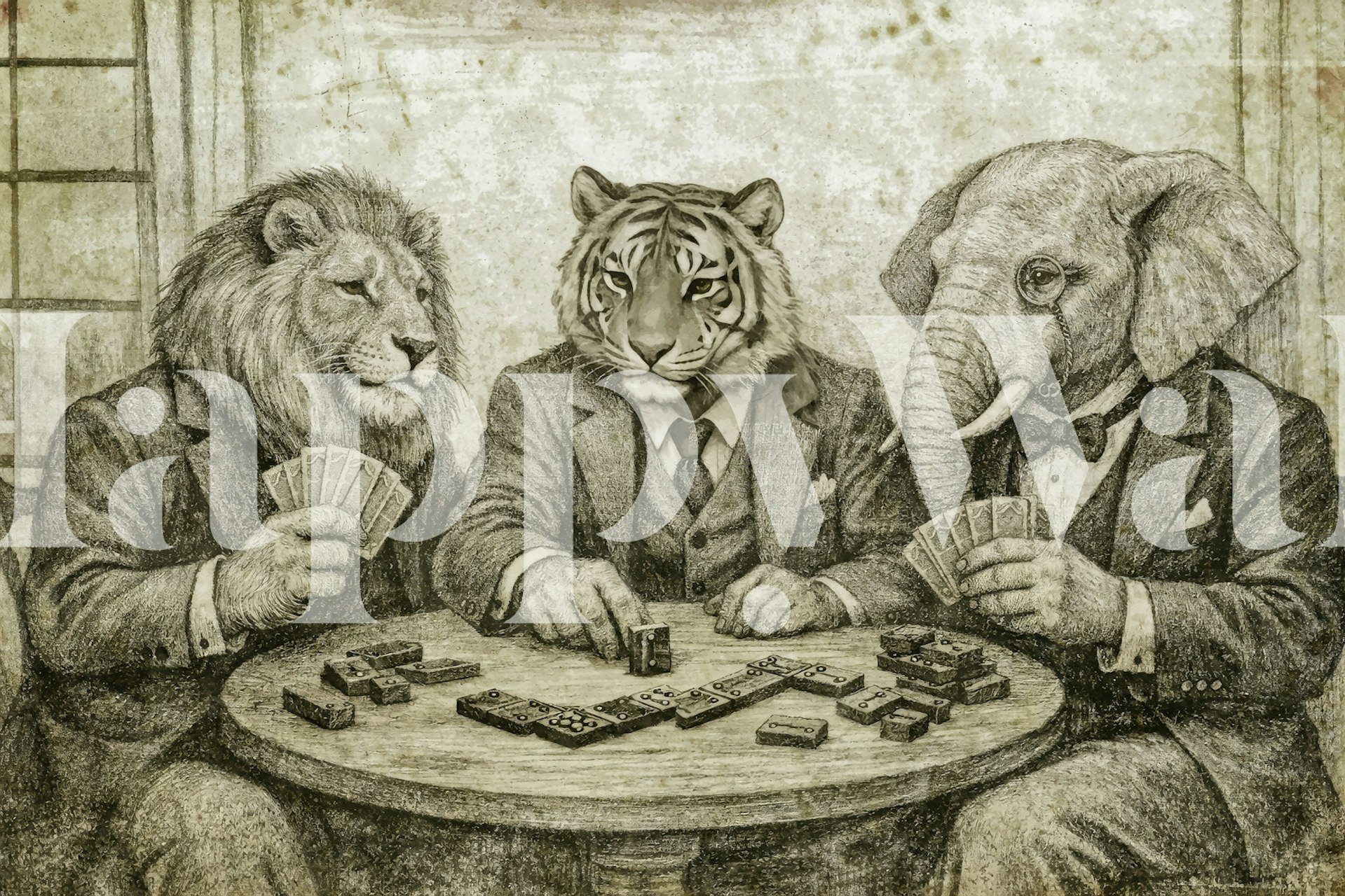 Welcome to the jungle wallpaper in a room