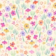 Sketchy wildflower bold brights on cream