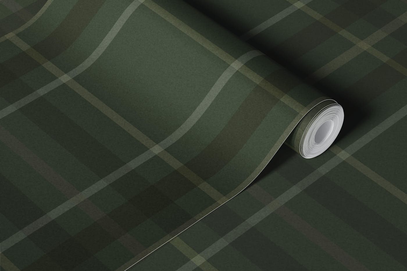 Forest Green Tartan Plaid wallpaper roll