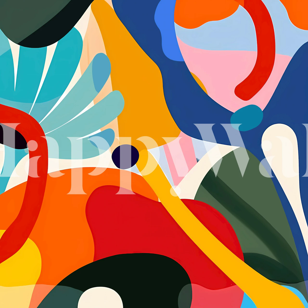 Vibrant Mid Century Abstract tapeta u sobi