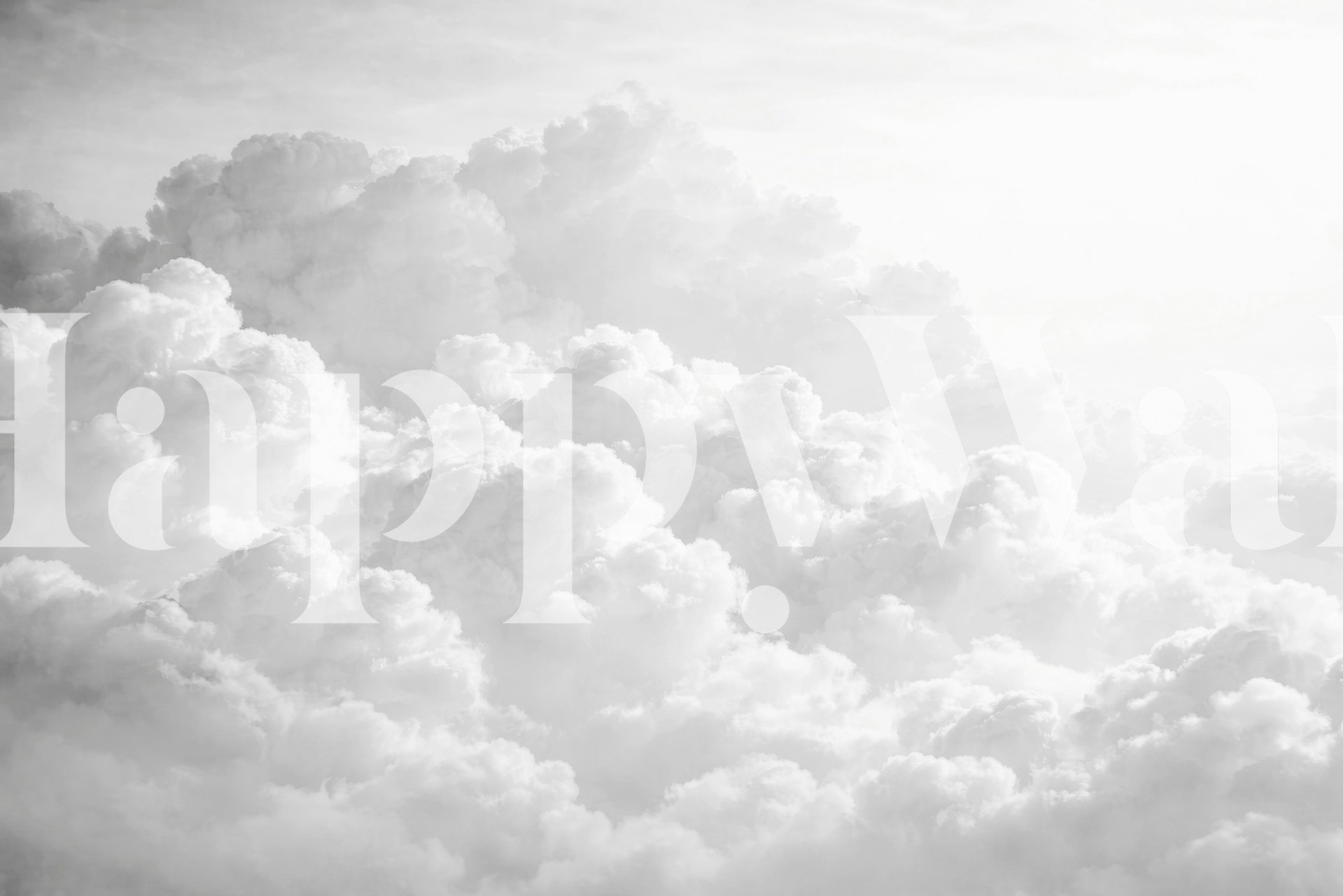 Clouds Dreams White wallpaper in a room