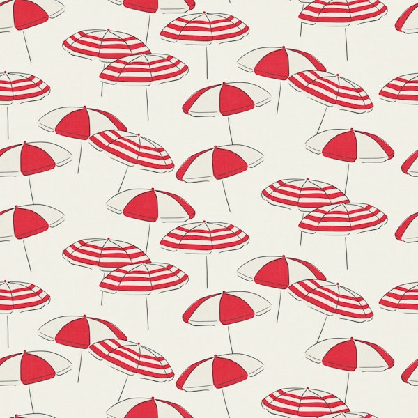 Retro Seaside Summer Beach Umbrellas - Red