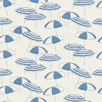 Retro Seaside Summer Beach Umbrellas - Blue wallpaper