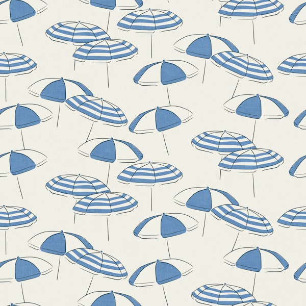 Retro Seaside Summer Beach Umbrellas - Blue