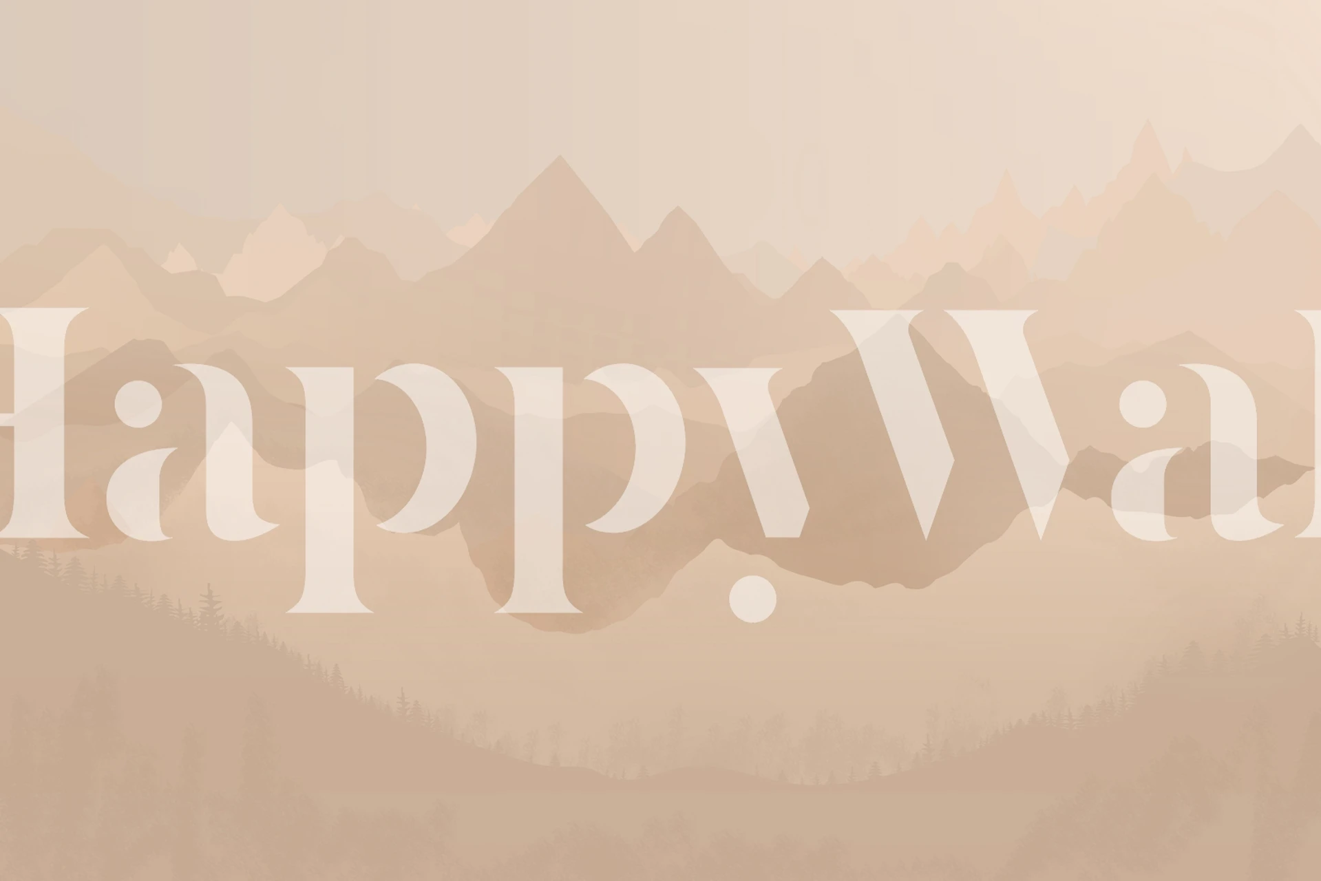 Minimalistisk bergslandskap tapet i jordnära toner