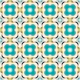 Retro granny squares teal green